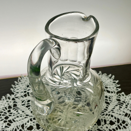 Кувшин небольшого размера для напитков. Дятьковский ХЗ. Хрусталь, алмазная грань, винтаж, СССР. Картинка 3